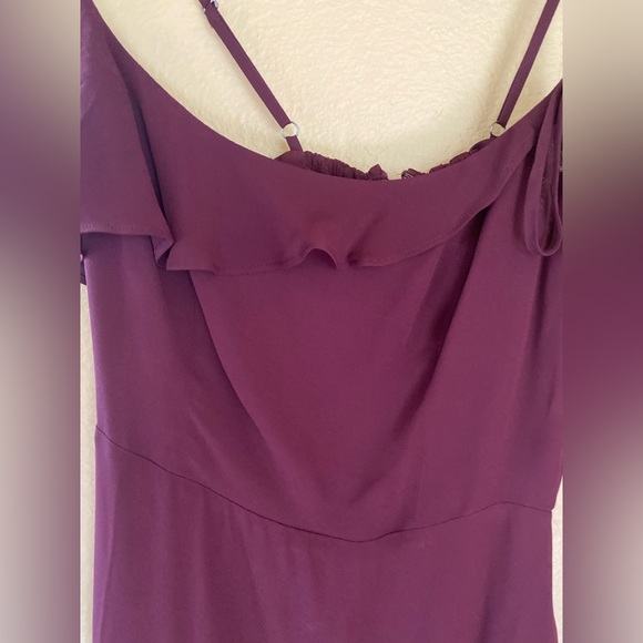 Reformation Liana asymmetrical dress in prune. Size 0 - Picture 7 of 8